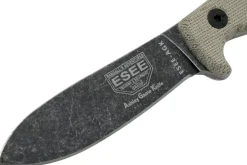 Couteau Esee Ashley Game ESEE-AGK lame acier carbone noir 9,1cm manche micarta gris + étui cuir