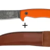 Couteau Esee Ashley Game ESEE-AGK-OR lame acier carbone noir 9,1cm manche G10 orange + étui cuir
