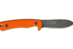 Couteau Esee Ashley Game ESEE-AGK-OR lame acier carbone noir 9,1cm manche G10 orange + étui cuir
