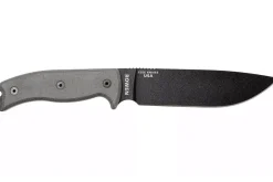 Couteau Esee 6 ESEE-6P-B lame acier carbone noir 16,5cm manche micarta gris + étui