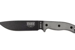 Couteau Esee 6 ESEE-6P-B lame acier carbone noir 16,5cm manche micarta gris + étui
