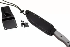 Couteau Esee 6 ESEE-6P-B lame acier carbone noir 16,5cm manche micarta gris + étui