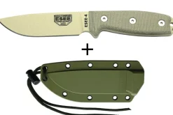 Couteau Esee 4 ESEE-4P-DT lame acier carbone désert 11,6cm manche micarta gris + étui