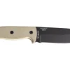 Couteau Esee 5 ESEE-5P-E lame acier carbone noir 13,7cm manche micarta gris + étui