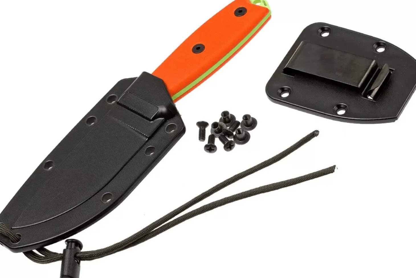 Couteau Esee 3 ESEE-3PM-VG lame acier carbone venom green 8,8cm manche G10 orange + étui
