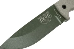 Couteau Esee 5 ESEE-5P-OD-E lame acier carbone vert 13,7cm manche micarta gris + étui