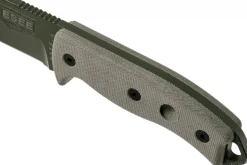 Couteau Esee 5 ESEE-5P-OD-E lame acier carbone vert 13,7cm manche micarta gris + étui