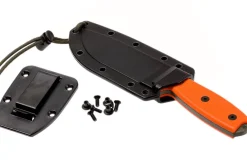 Couteau Esee 4 ESEE-4P-OD lame acier carbone vert 11,6cm manche G10 orange + étui