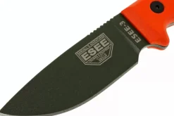 Couteau Esee 3 ESEE-3P-OD lame acier carbone vert 8,8cm manche G10 orange + étui