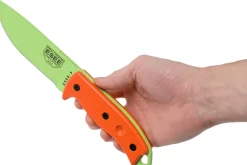 Couteau Esee 5 ESEE-5P-VG-E lame acier carbone venom green 13,7cm manche G10 orange + étui