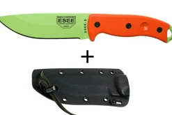 Couteau Esee 5 ESEE-5P-VG-E lame acier carbone venom green 13,7cm manche G10 orange + étui