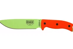 Couteau Esee 6 ESEE-6P-VG lame carbone venom green 16,5cm manche G10 orange + étui