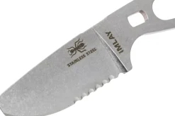 Couteau Esee Imlay ESEE-IMLAY lame semi-dentée 6,2cm manche ajouré inox + étui noir