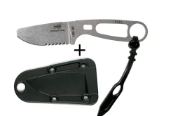 Couteau Esee Imlay ESEE-IMLAY lame semi-dentée 6,2cm manche ajouré inox + étui noir