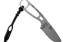 Couteau Esee Imlay ESEE-IMLAY-OR lame semi-dentée 6,2cm manche ajouré inox + étui orange