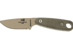 Couteau Esee Izula II DT lame acier carbone 6,2cm manche micarta désert + étui