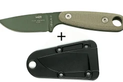 Couteau Esee Izula II IZULA-II-OD lame acier carbone 6,7cm manche micarta vert + étui