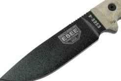 Couteau Esee 4 4PB-017 lame acier carbone 11,6cm manche micarta vert clair + étui