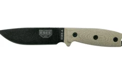 Couteau Esee 4 4PB-017 lame acier carbone 11,6cm manche micarta vert clair + étui