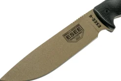 Couteau Esee 6 6PDE-001 lame acier carbone 16,5cm manche G10 noir + étui