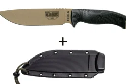 Couteau Esee 6 6PDE-001 lame acier carbone 16,5cm manche G10 noir + étui