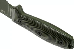 Couteau Esee 3 3PMOD-003 lame acier carbone 8,8cm manche G10 vert et noir + étui