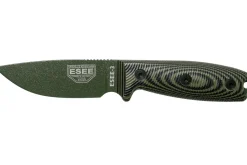Couteau Esee 3 3PMOD-003 lame acier carbone 8,8cm manche G10 vert et noir + étui