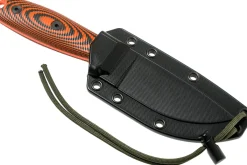 Couteau Esee 3 3PMOR-006 lame acier carbone 8,8cm manche G10 noir et orange + étui