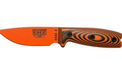 Couteau Esee 3 3PMOR-006 lame acier carbone 8,8cm manche G10 noir et orange + étui