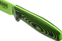 Couteau Esee 3 3PMVG-007 lame acier carbone 8,8cm manche G10 noir et vert venom + étui