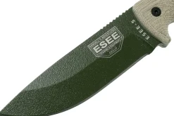 Couteau Esee 5 5POD-017 lame acier carbone 13,2cm manche micarta vert clair + étui