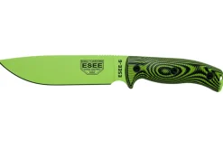 Couteau Esee 6 6PVG-007 lame acier carbone venom green 16,5cm manche G10 vert/noir + étui
