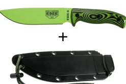 Couteau Esee 6 6PVG-007 lame acier carbone venom green 16,5cm manche G10 vert/noir + étui