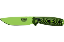 Couteau Esee 4 4PVG-007 lame carbone 11,6cm manche G10 vert et noir + étui