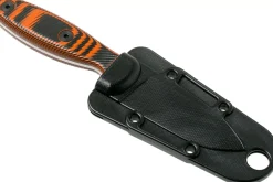 Couteau Esee Xancudo XAN2-006 lame acier inox 7,5cm manche G10 orange et noir + étui