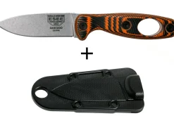 Couteau Esee Xancudo XAN1-006 lame acier inox 7,5cm manche troué G10 orange et noir + étui