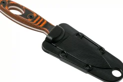 Couteau Esee Xancudo XAN1-006 lame acier inox 7,5cm manche troué G10 orange et noir + étui