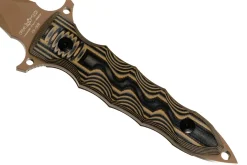 Couteau Fox Military Modras FX.508 lame 17,5cm manche G10 marron/noir + étui en cuir