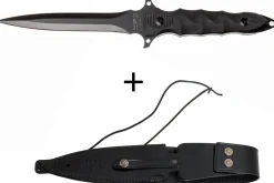 Couteau Fox Military Modras FX.507 lame 17,5cm manche G10 noir + étui en cuir