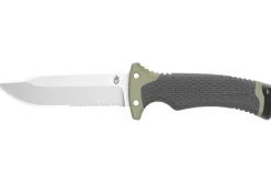 Couteau Gerber New Ultimate GE001830 lame semi-dentée 12cm manche en polypropylène + étui en nylon