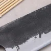 Couteau gyuto 21cm japonais artisanal Naoki Mazaki WS2 Black Nashiji