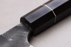 Couteau gyuto 21cm japonais artisanal Naoki Mazaki WS2 Black Nashiji