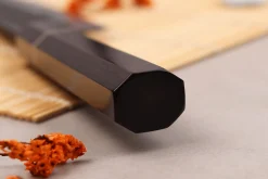 Couteau gyuto 21cm japonais artisanal Naoki Mazaki WS2 Black Nashiji
