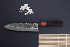 Couteau gyuto 21cm japonais artisanal Masashi Yamamoto SLD Kuro damas