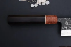 Couteau gyuto 21cm japonais artisanal Masashi Yamamoto SLD Kuro damas