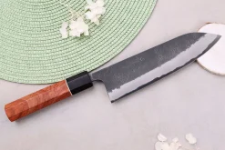 Couteau gyuto 18cm japonais artisanal Masashi Yamamoto BS1 Black Nashiji