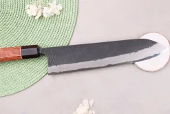 Couteau gyuto 24cm japonais artisanal Masashi Yamamoto BS1 Black Nashiji