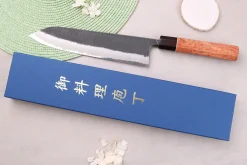 Couteau gyuto 24cm japonais artisanal Masashi Yamamoto BS1 Black Nashiji