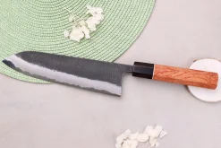 Couteau gyuto 21cm japonais artisanal Masashi Yamamoto BS1 Black Nashiji
