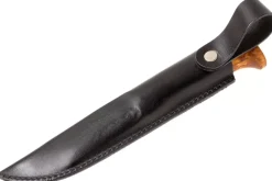Couteau Helle Gaupe H310 lame en acier inox 10,7cm manche en bois de bouleau + étui en cuir